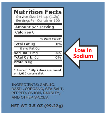 simply seasoned nutrition label